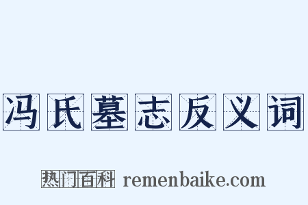 冯氏墓志反义词是什么意思的图片